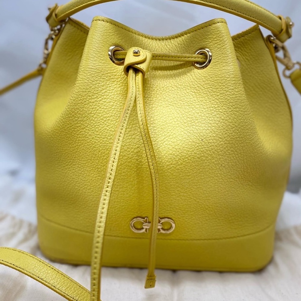 Salvatore Ferragamo Mille Yellow Bucket Bag